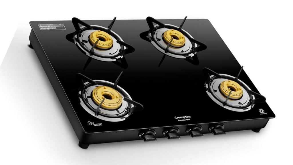 Crompton FlameStar Max 4 Burner Glass Top Gas Stove
