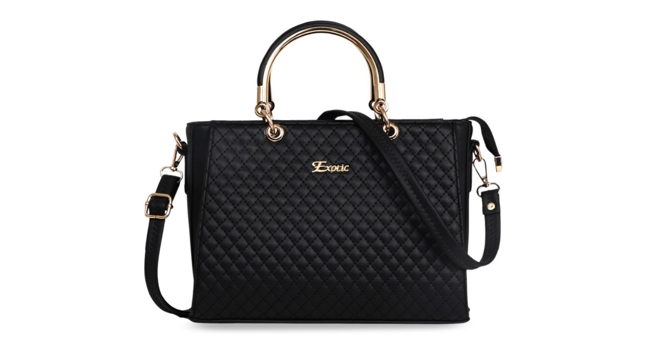 Exotic Structured Handheld Bag with Quilted