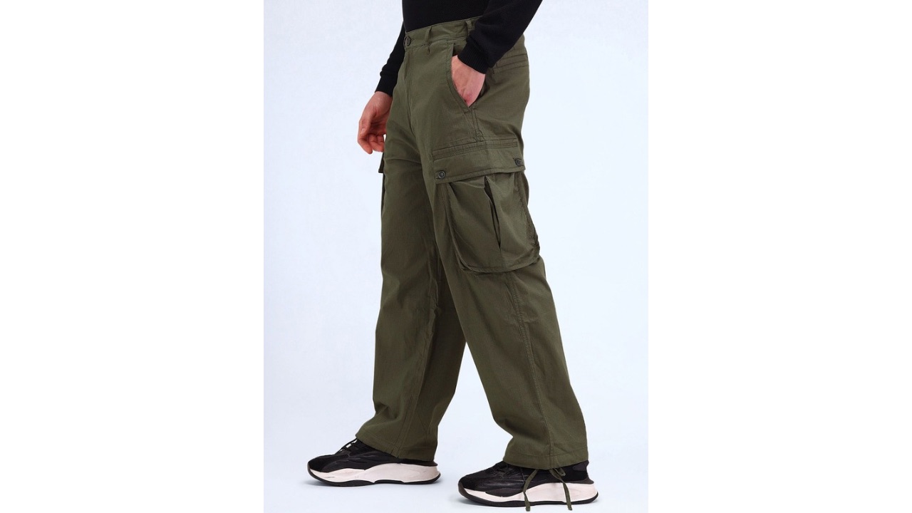 Flying Machine Men Regular Fit Cargos Cotton Trousers