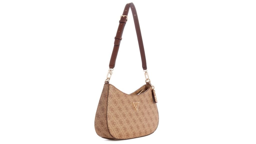 GUESS Brand Logo Printed Structured Shoulder Bag