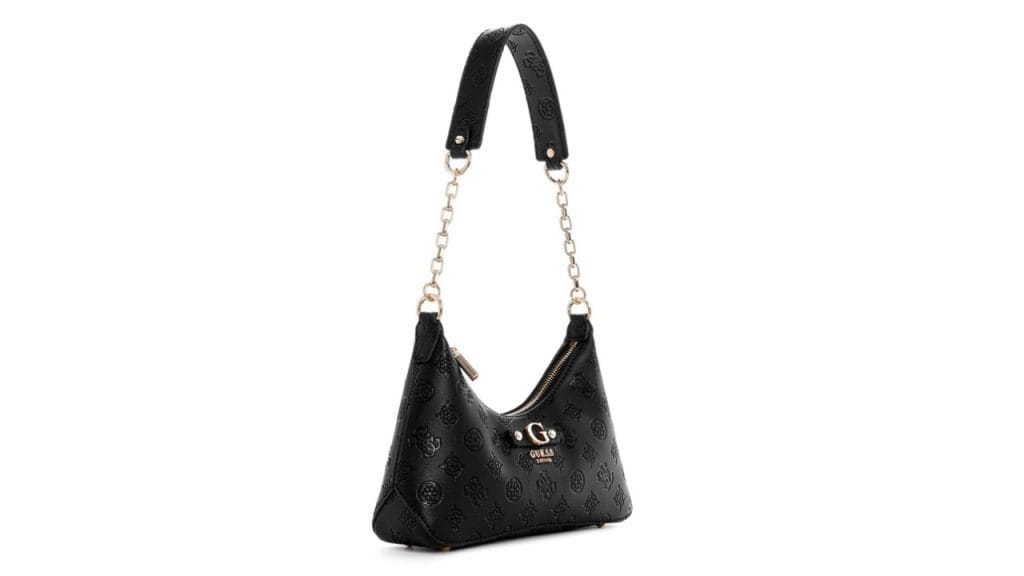 GUESS Printed PU Bucket Shoulder Bag with Tasselled
