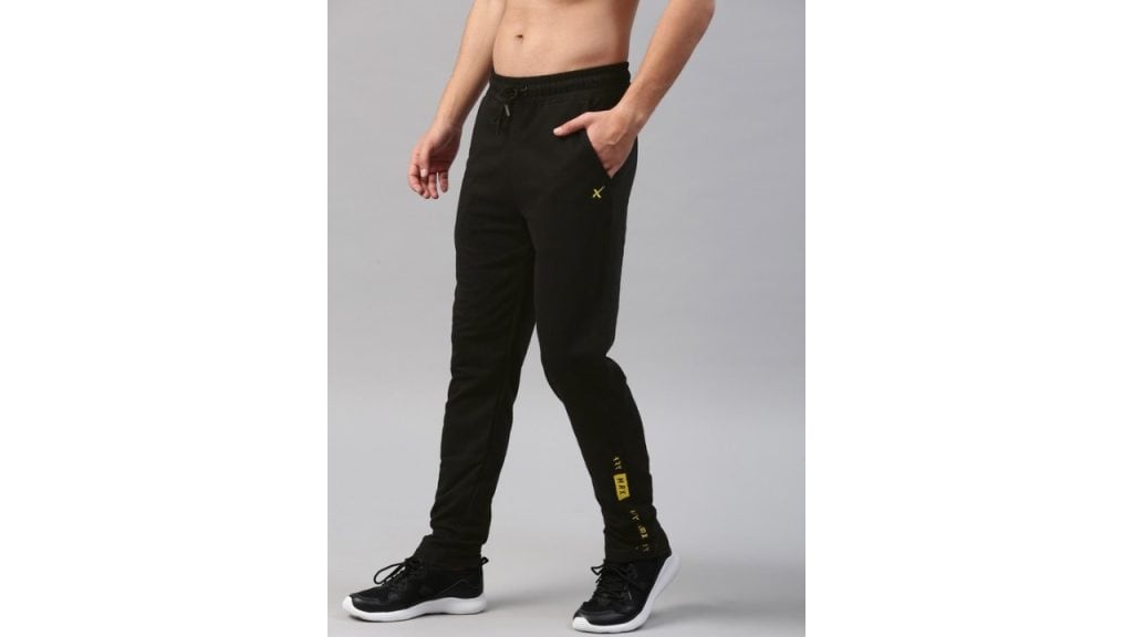 HRX by Hrithik Roshan Men Black Athleisure Cotton Track Pants