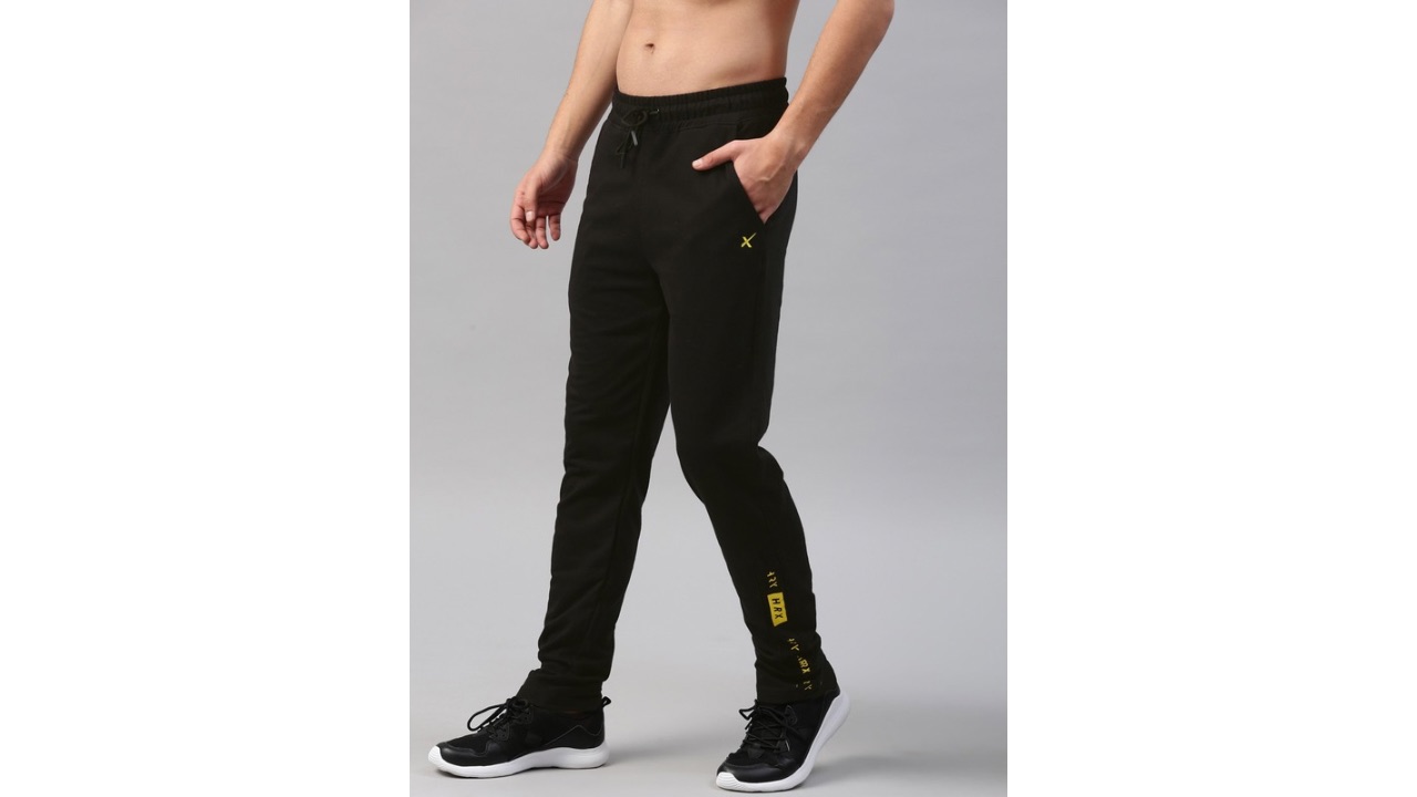 HRX by Hrithik Roshan Men Black Athleisure Cotton Track Pants