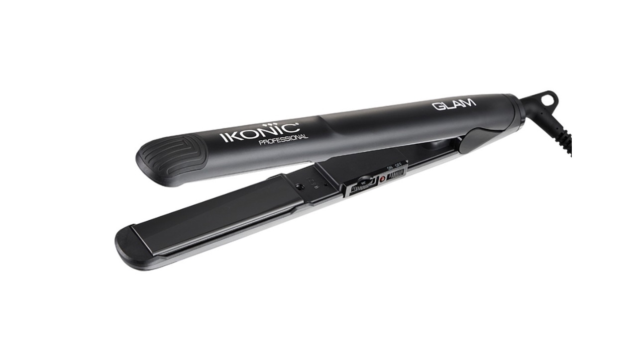Ikonic Professional Glam Hair Straightner with Floating Tourmaline Ceramic Plates - Black