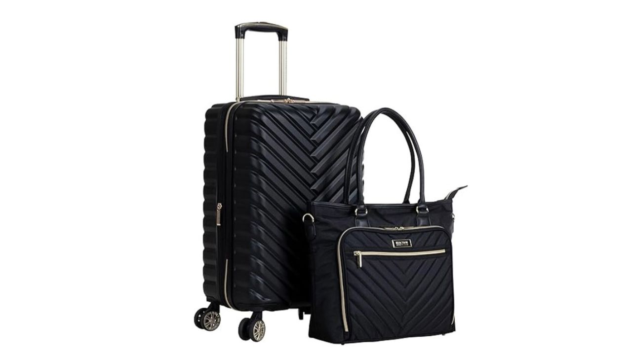 Kenneth Cole Set Of 2 Textured Hard-Sided Trolley Bags & Chelsea Laptop Handbag