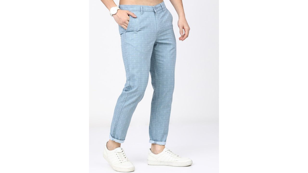 Ketch Men Blue Slim Fit Easy Wash Chinos Trousers