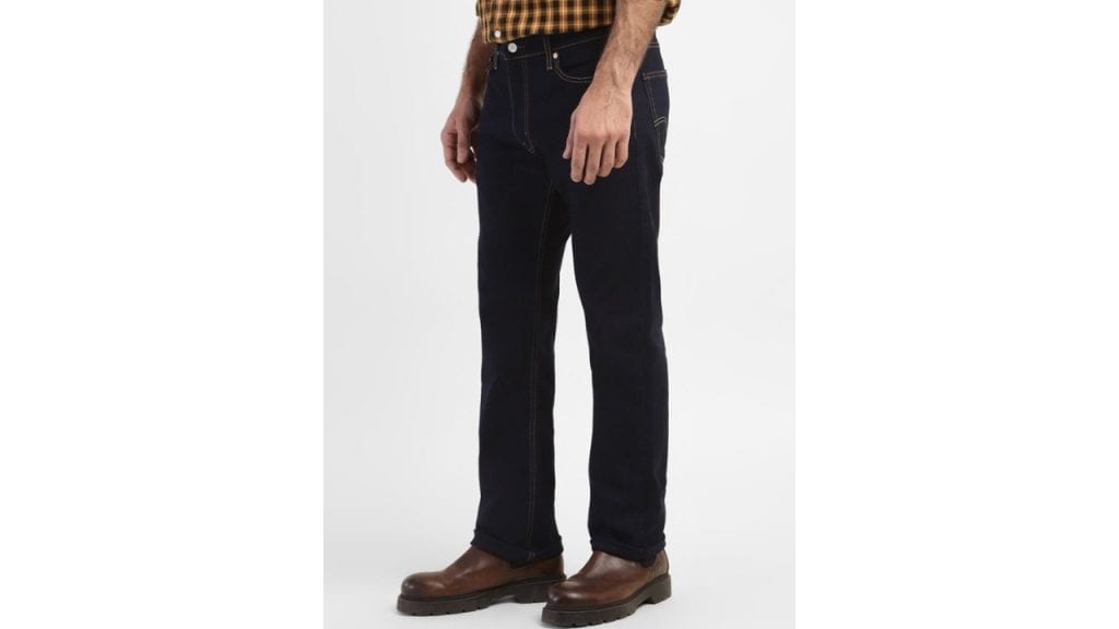 Levis Men Straight Fit Clean Look Dark Shade Jeans