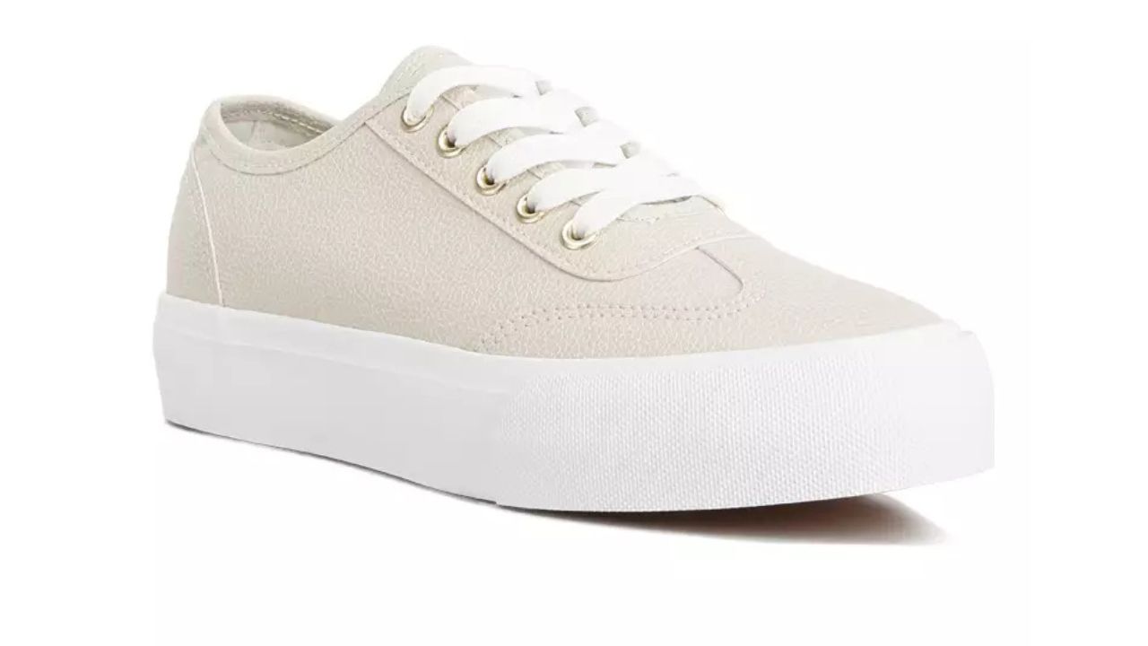 London Rag Off-White Faux Leather Flatform Sneakers