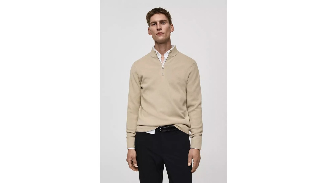 MANGO Man Perkins Zipper Sweater