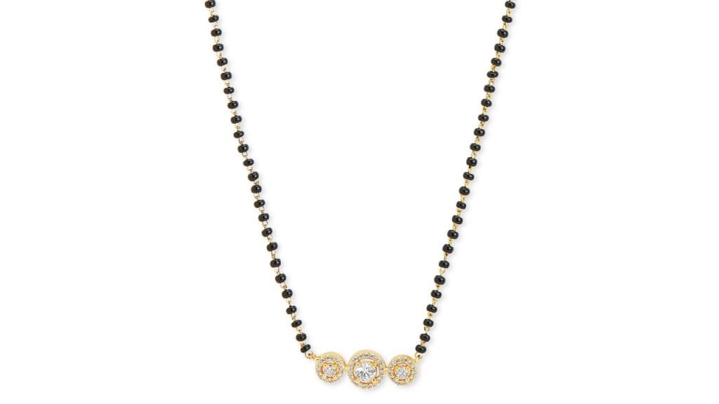 MINUTIAE Gold-Plated Crystals-Studded Mangalsutra