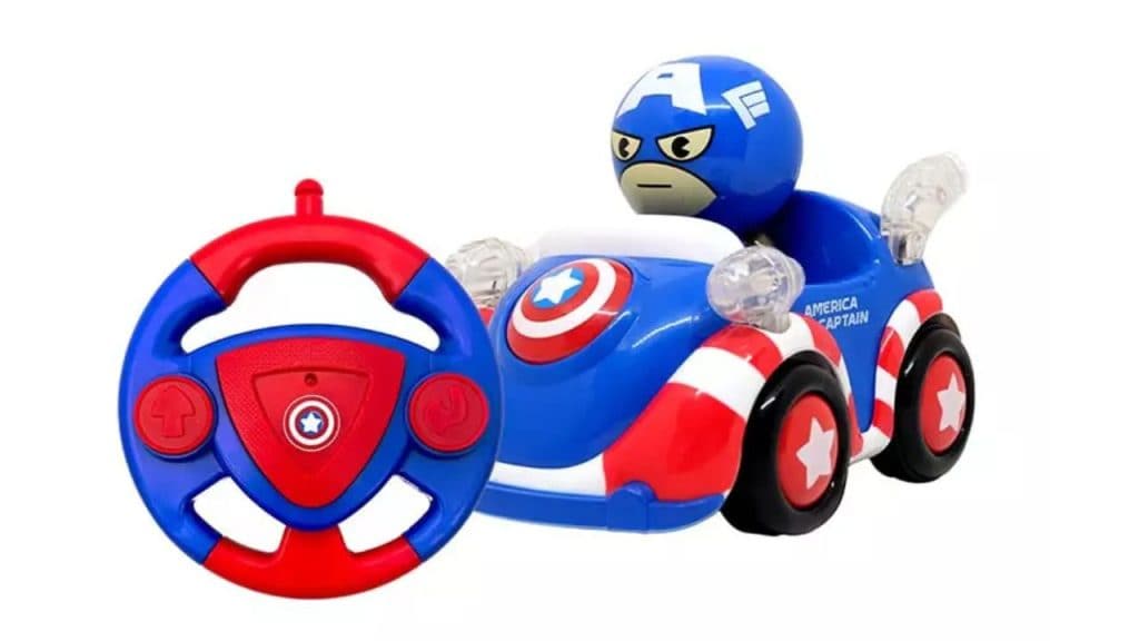 Marvel Avengers Captain America Remote Control Car Toy with Lights and Sounds