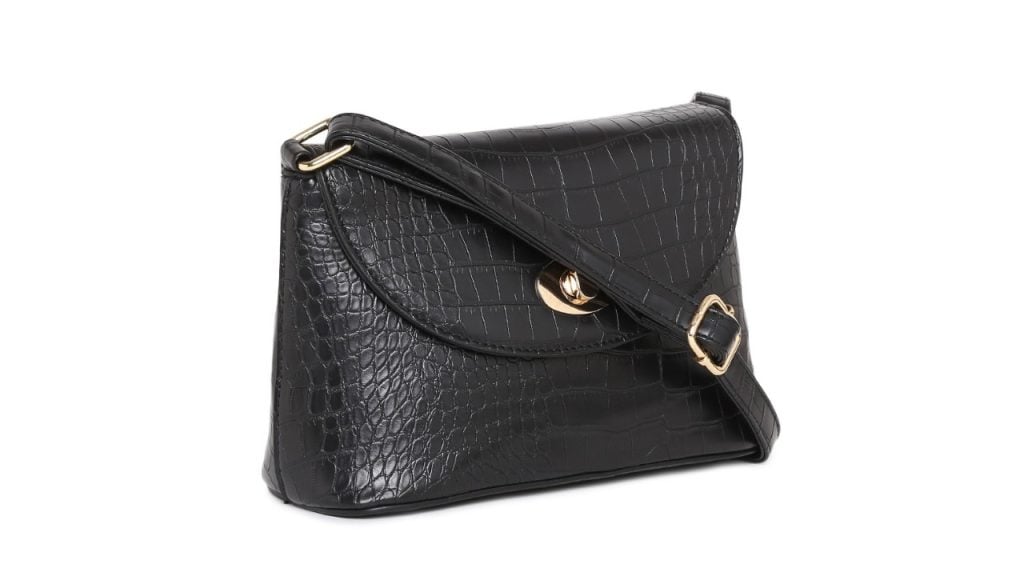 Mast & Harbour Black Textured Sling Bag
