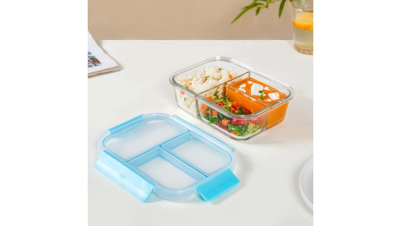 Nestasia Glass 3 Compartment Lunch Box