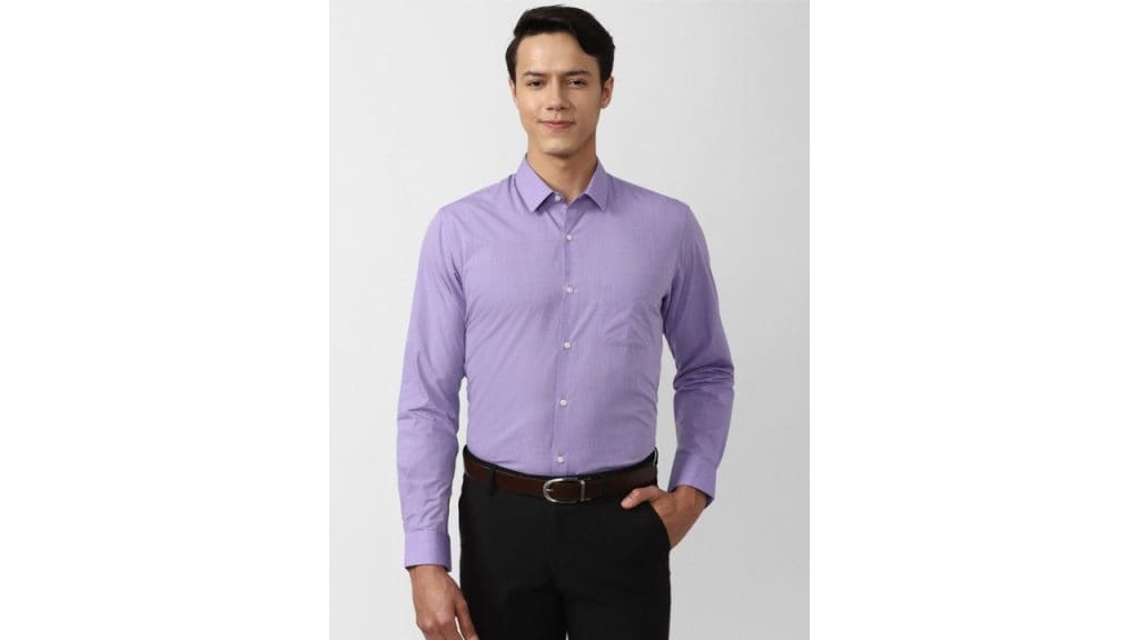 Peter England Men Purple Formal Shirt