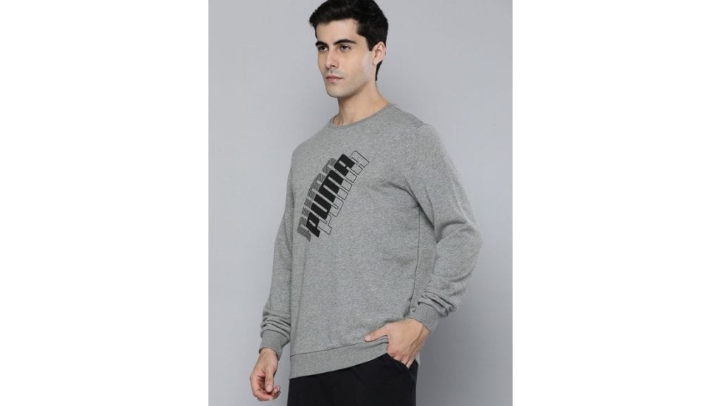 Puma Men Regular Fit Power Logo Crew Neck Printed Sweatshirt