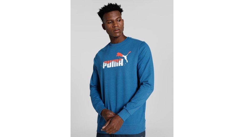 Puma Men Stylized Graphic Cotton Crew Sweatshirt