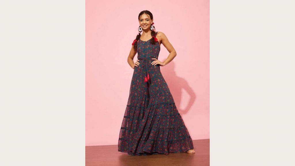QUIERO Printed Culotte Jumpsuit with Ruffles