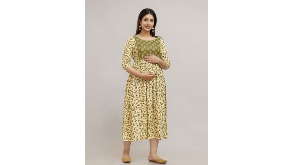 SHOOLIN Ethnic Motifs Printed Maternity Ethnic Dresses