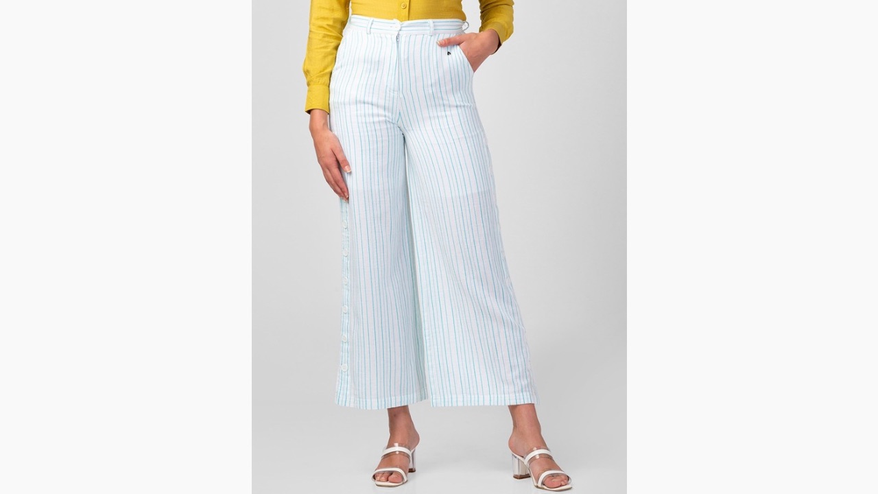 SPYKAR Women Striped Cotton Trousers