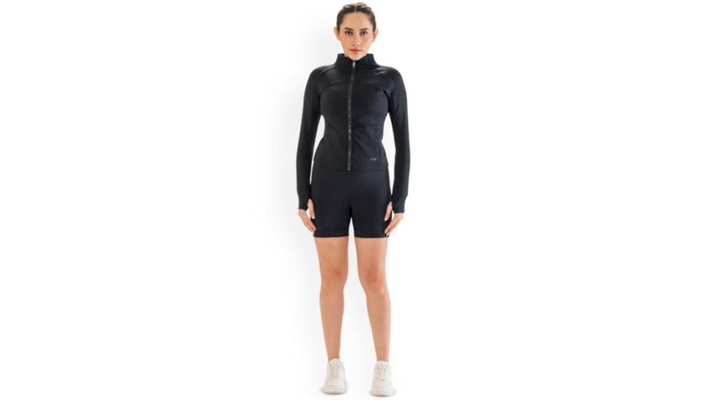 STRCH Women Collarless Solid Casual Lightweight Sporty Jacket