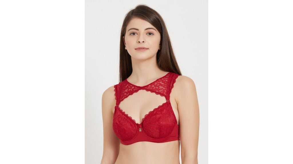 Soie SOIE Medium Coverage Non-Padded Wired Demi Cup Bra with Detachable Lace Harness