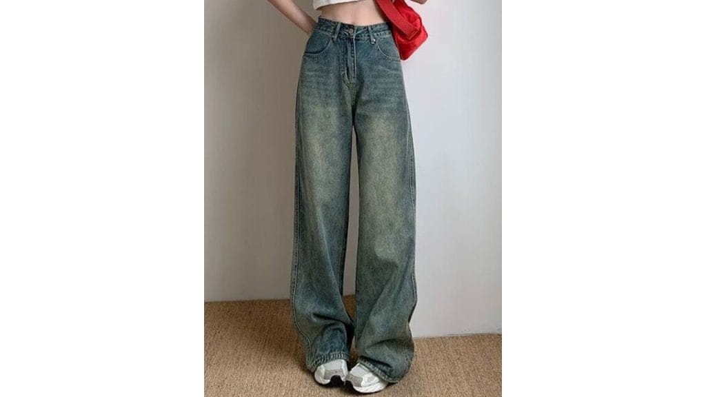 StyleCast Women Wide Leg High-Rise Heavy Fade Denim Jeans