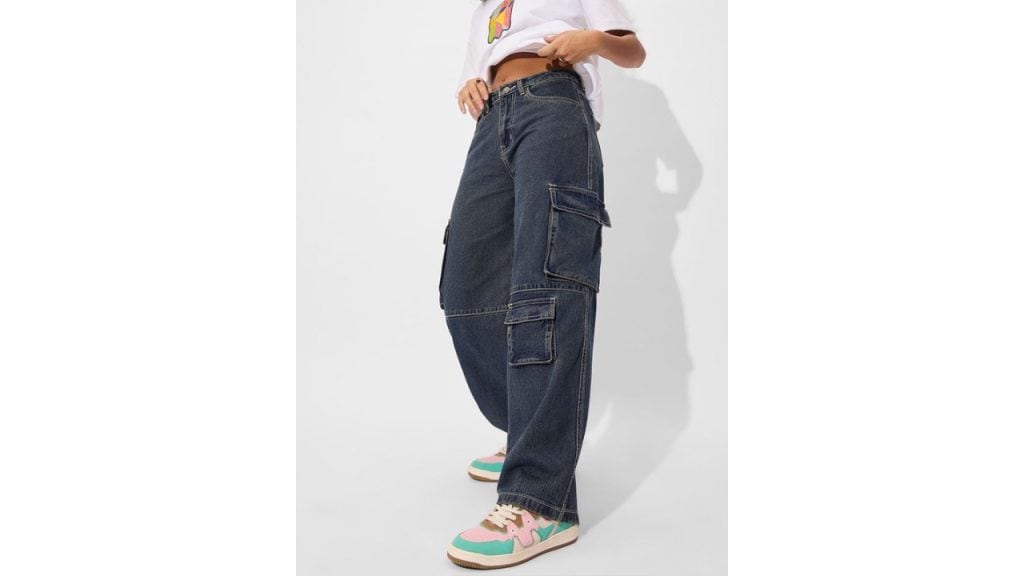 The Souled Store Women Relaxed Fit Baggy Cotton Jeans