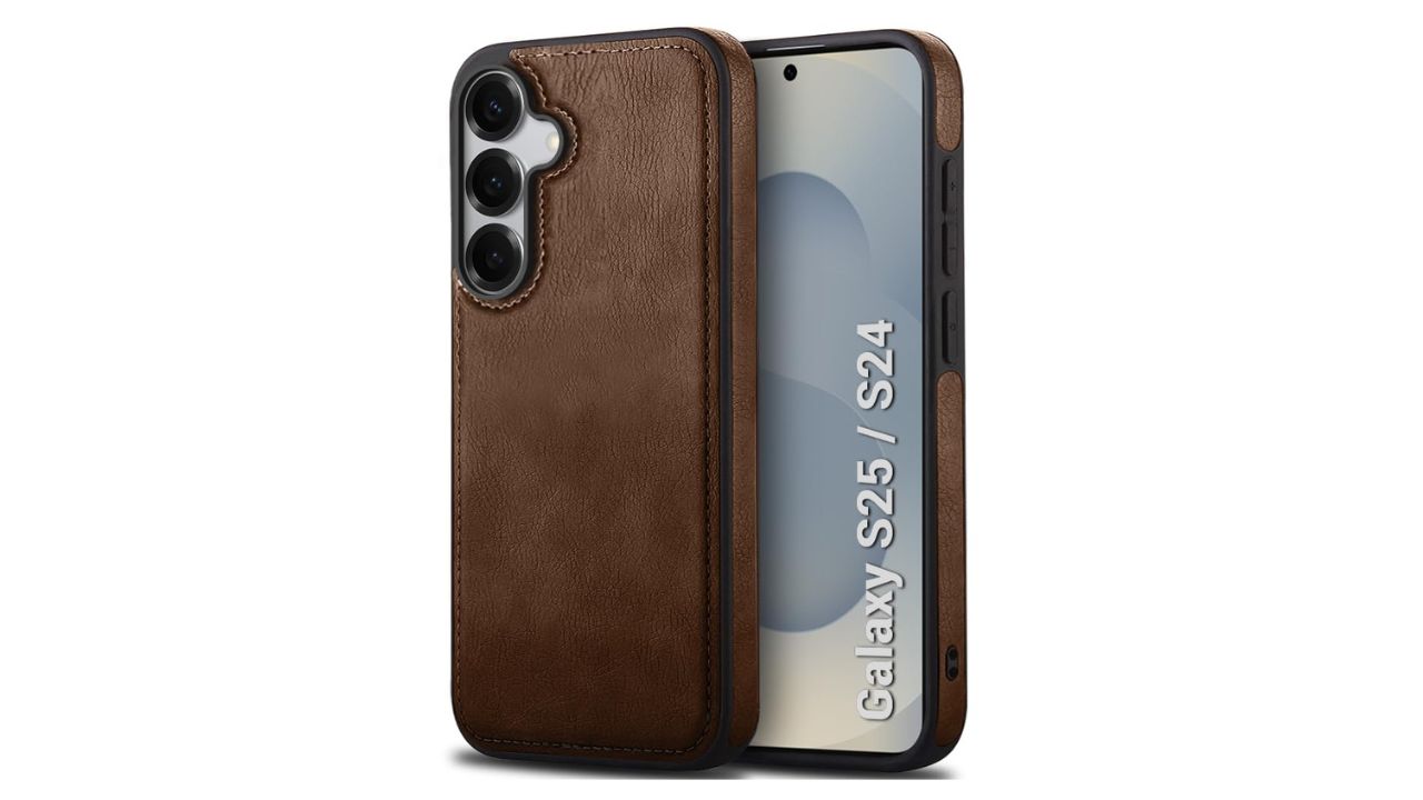 TheGiftKart Genuine Leather Finish Back Cover Case for Samsung Galaxy S25