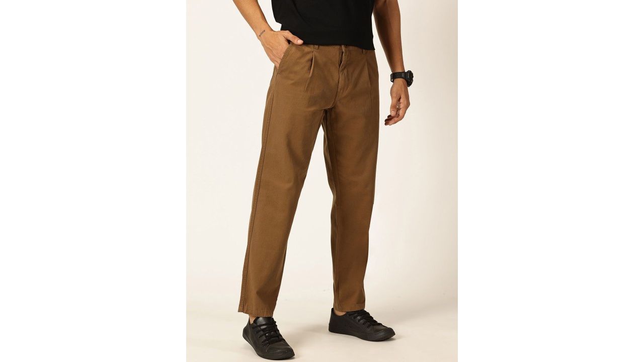 Thomas Scott Men Smart Straight Fit Easy Wash Pure Cotton Trousers