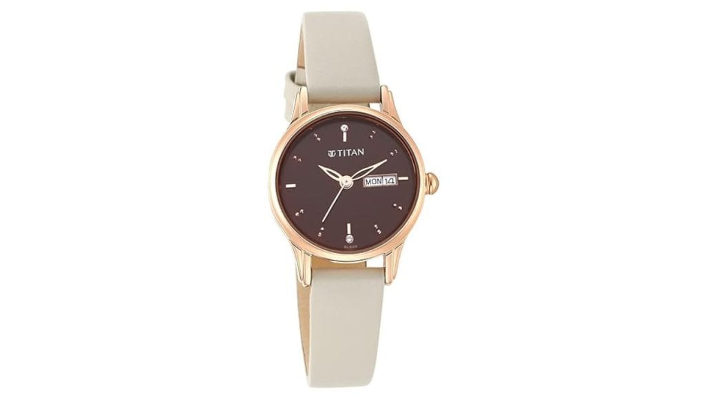 Titan Analog Brown Dial Women’s Watch with Swarovski Crystals