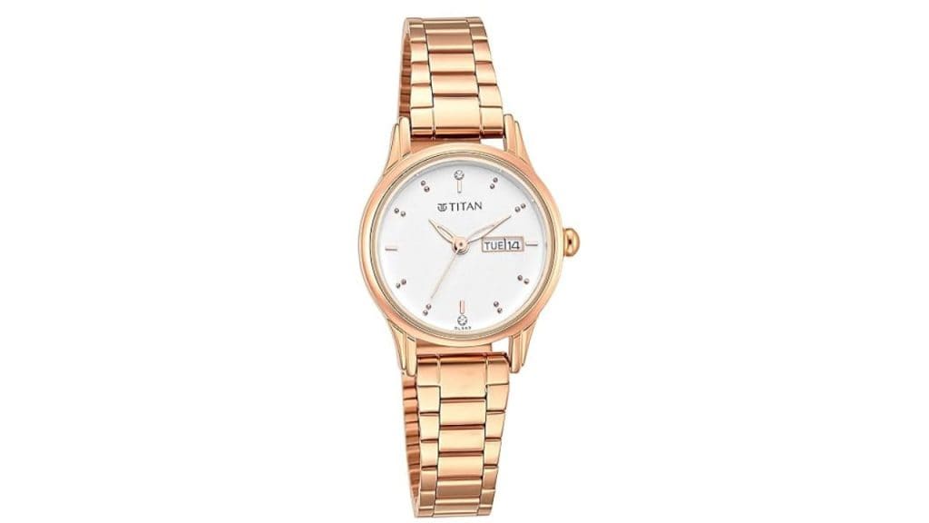 Titan Analog Silver Dial Women’s Watch with Swarovski Crystals