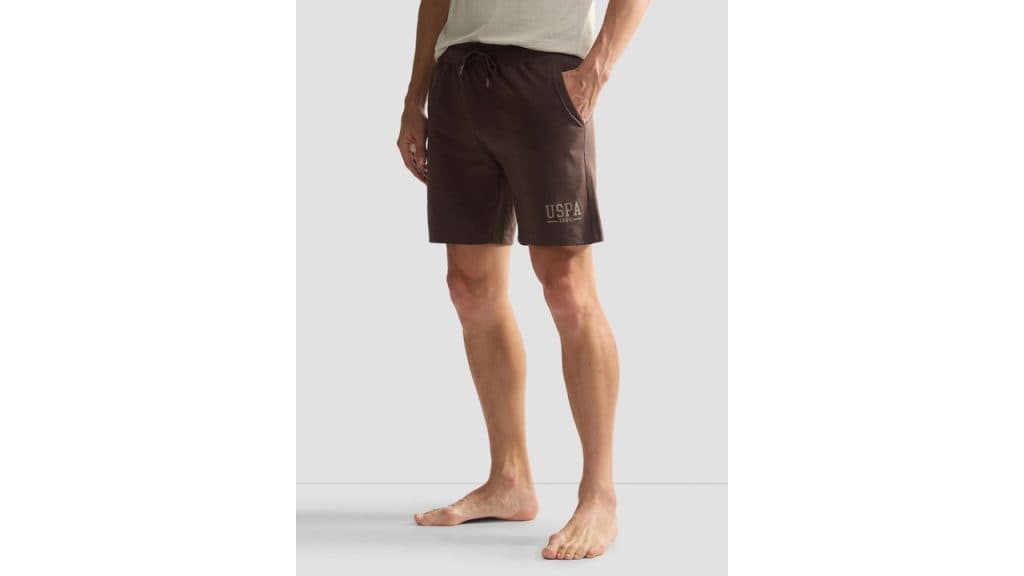 U.S. Polo Assn. Men Solid Logo Mid- Rise IYBF Knit Lounge Shorts