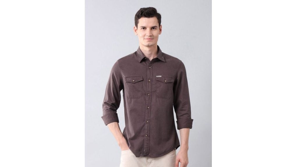 US Polo Assn. Denim Co. Men Classic Fit Spread Collar Solid Cotton Casual Shirt