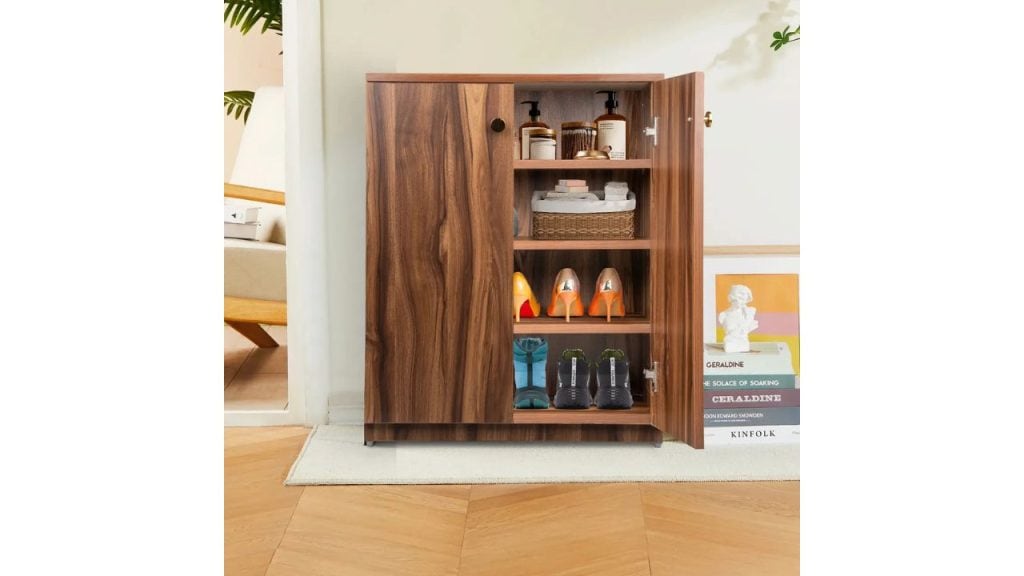 Urbanspace Compact Wooden Shoe Organizer