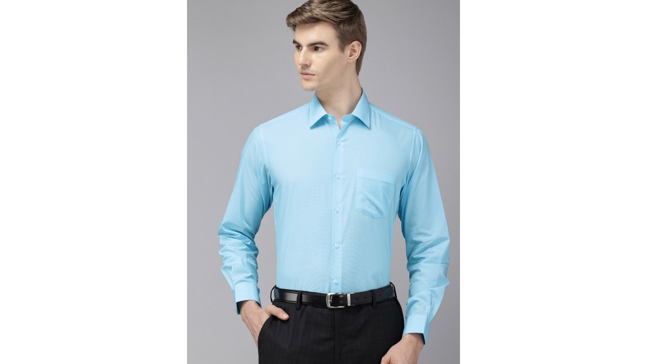 Van Heusen Pure Cotton Custom Fit Opaque Formal Shirt