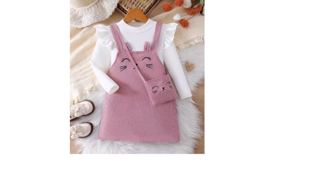 Xsole Girls Printed Sheath Dress With T Shirt