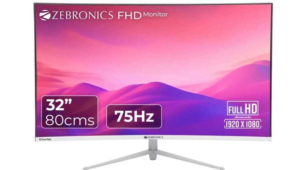 ZEBRONICS 81.28 cm (32 inch) Curved Full HD VA Panel Monitor
