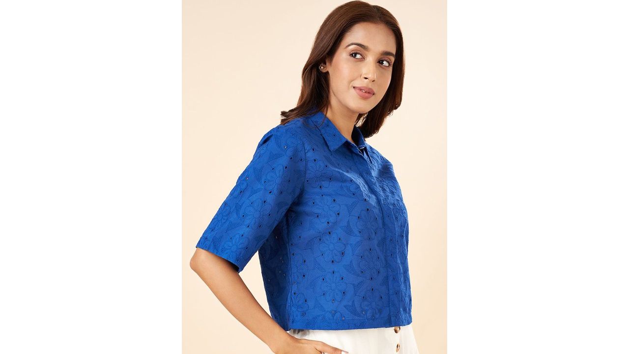 Akkriti By Pantaloons Print Cotton Shirt Style Top