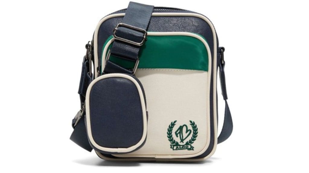 ALDO Men Colourblocked Structured Leather Sling Bag With Pouch