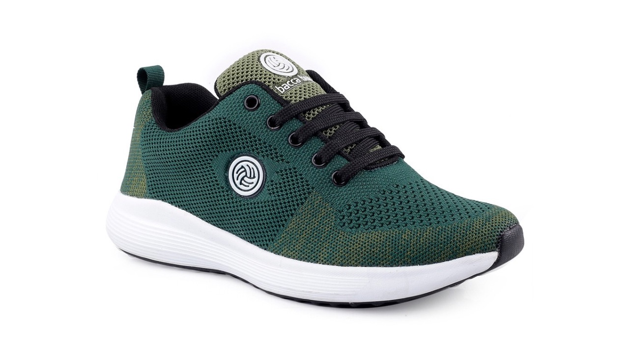 bacca bucci Women Olive Green Mesh Running Non-Marking Shoes