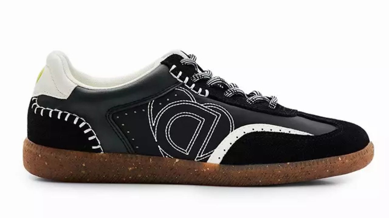 Desigual Woman Shoes Retro split leather sneakers