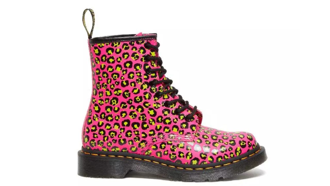 Dr. Martens 1460 WOMEN'S LEOPARD SMOOTH LEATHER LACE UP BOOTS