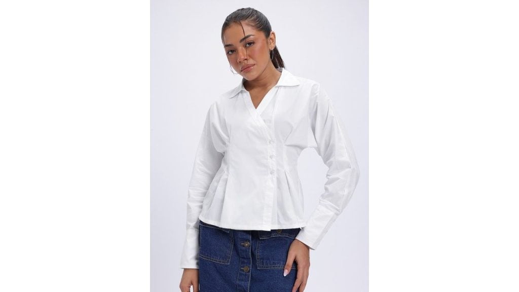 Glitchez Tailored & Tucked Pin Tucks Detail Top