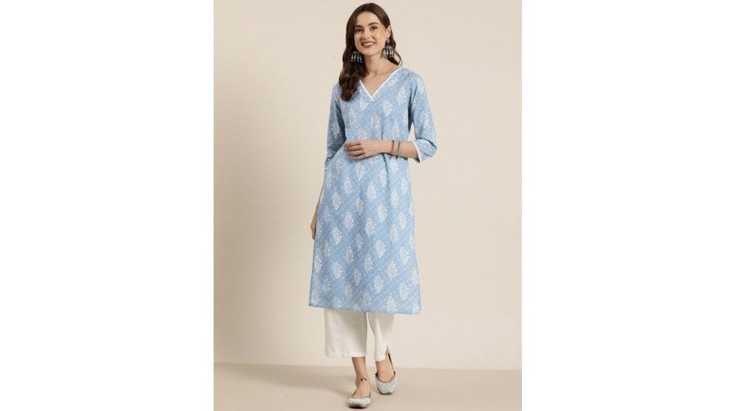 HERE&NOW Women Floral Printed Cotton Kurta