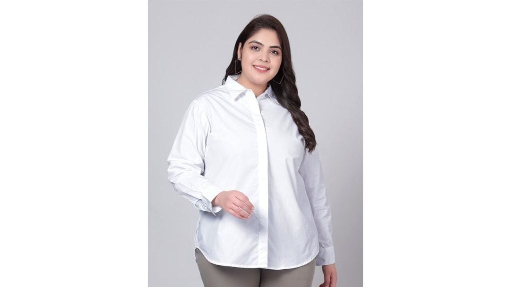 Indietoga Plus Size Classic Slim Fit Cotton Formal Shirt