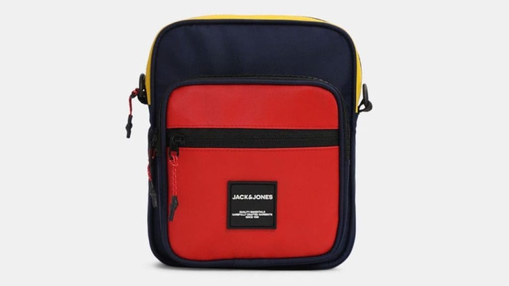 Jack & Jones Colourblocked Structured Sling Bag with Quilted