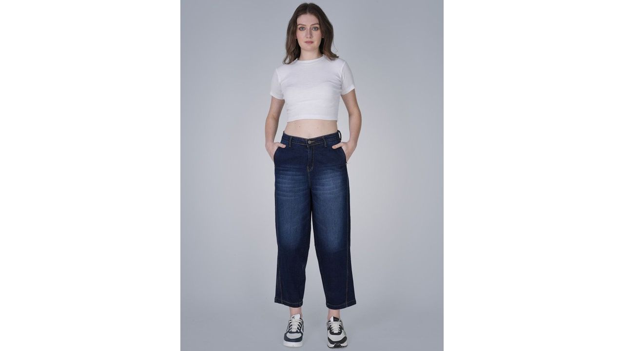 MM-21 Carrot Wide Leg Light Fade Stretchable Jeans