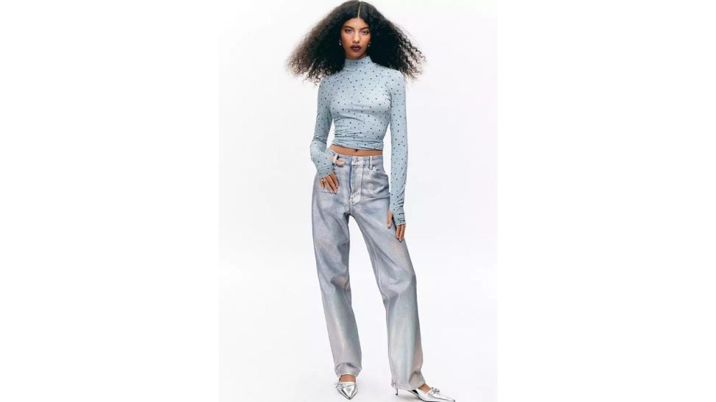 Monki Long-Sleeved Mock Turtleneck Top