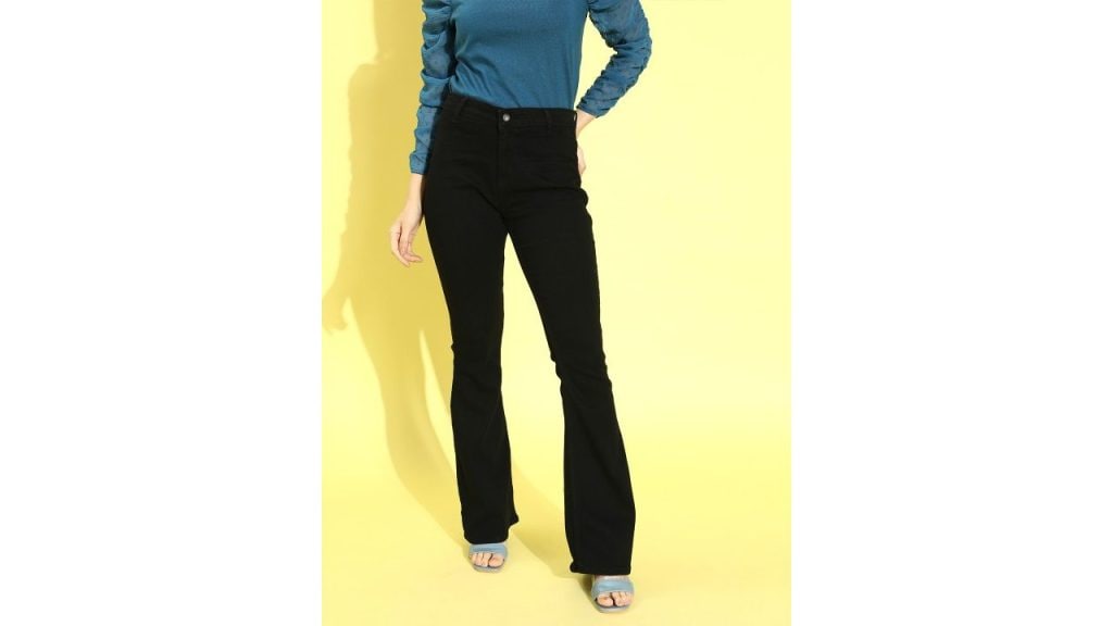 Roadster Stylish Black High-Rise Bootcut Jeans