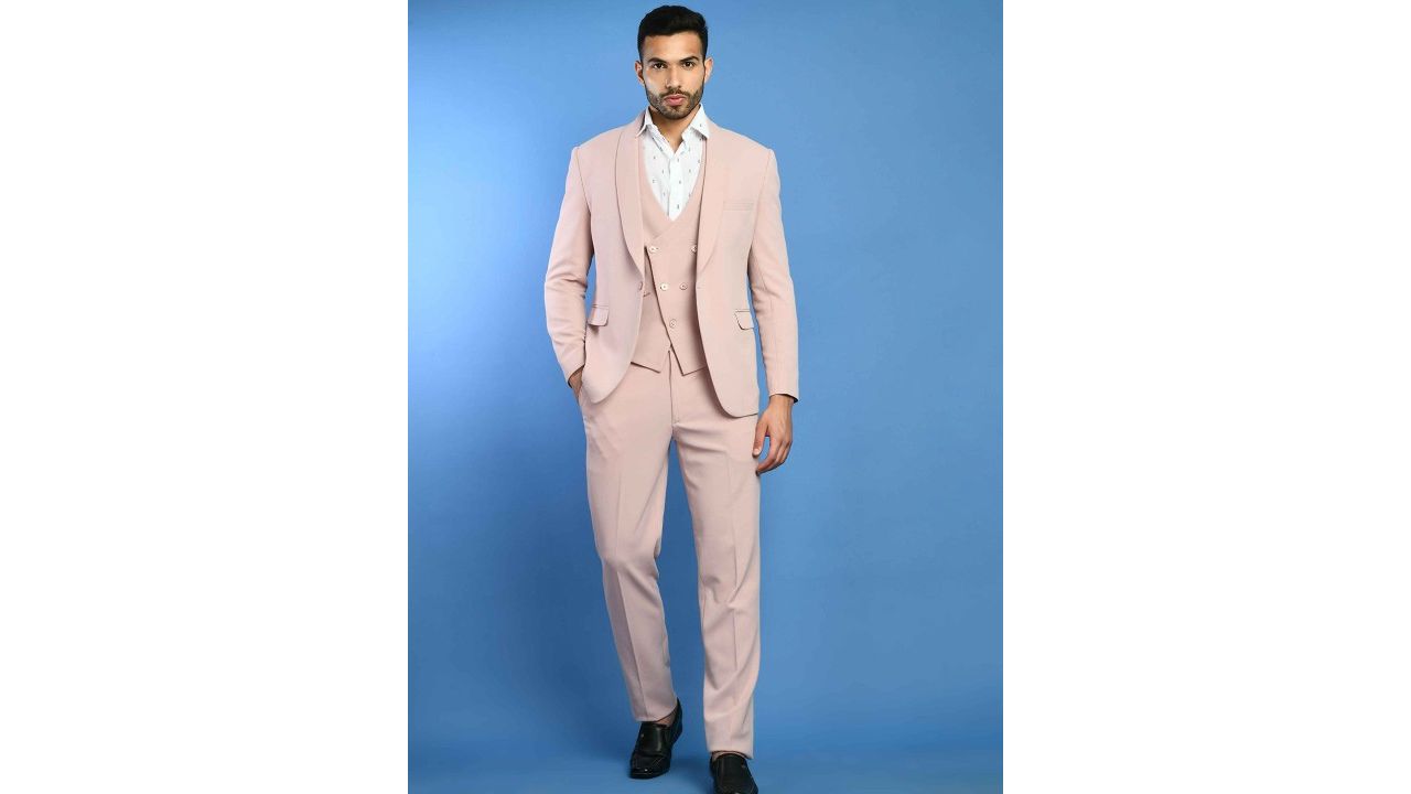 Squirehood Men’s Smart Fit Cotton 3-Piece Suit